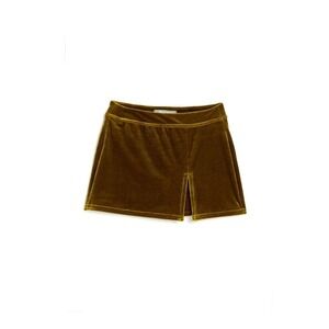 NWT Tractr Gold Velvet Skort with Front Slit